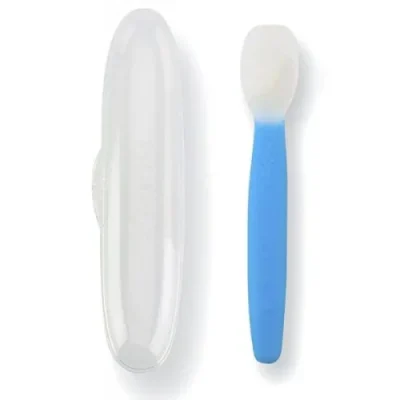 Nuby Baby Feeding Spoon - Garden Fresh Silicone Spoon BLUE