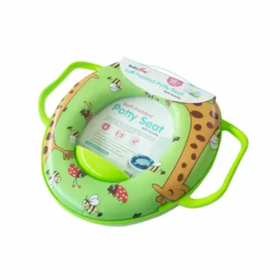 Babylove Soft Padded Potty Seat With Handle GREEN GIRAFFE
