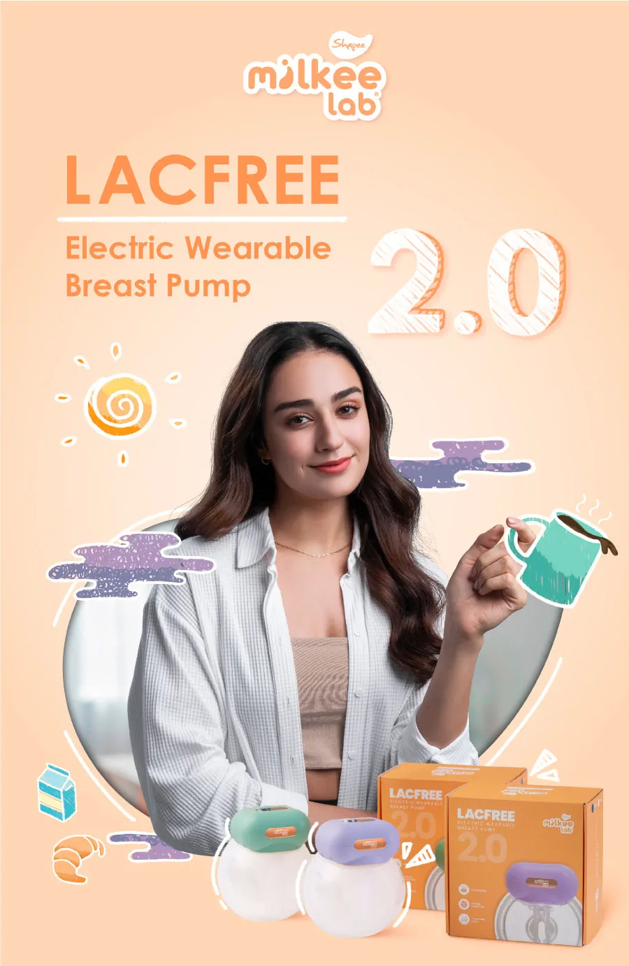 Shapee Milky Lab Lacfree 2.0 Wearable Breast Pump