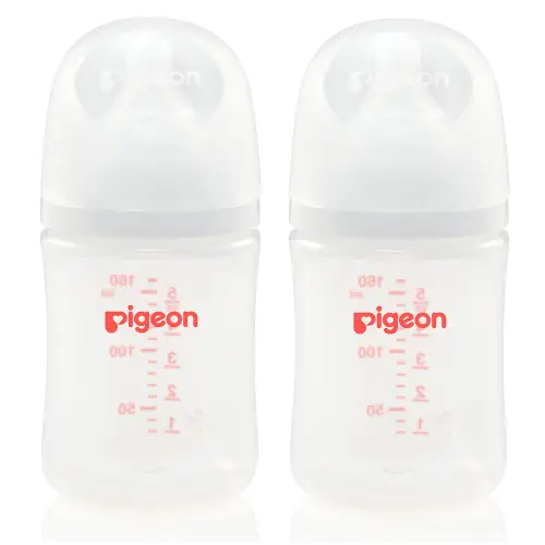 Pigeon SofTouch Wide-Neck PP Feeding Bottle 160ml TWIN PLAIN