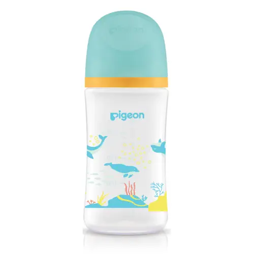 Pigeon SofTouch Wide-Neck PP Feeding Bottle 240ml Single DOLPHIN