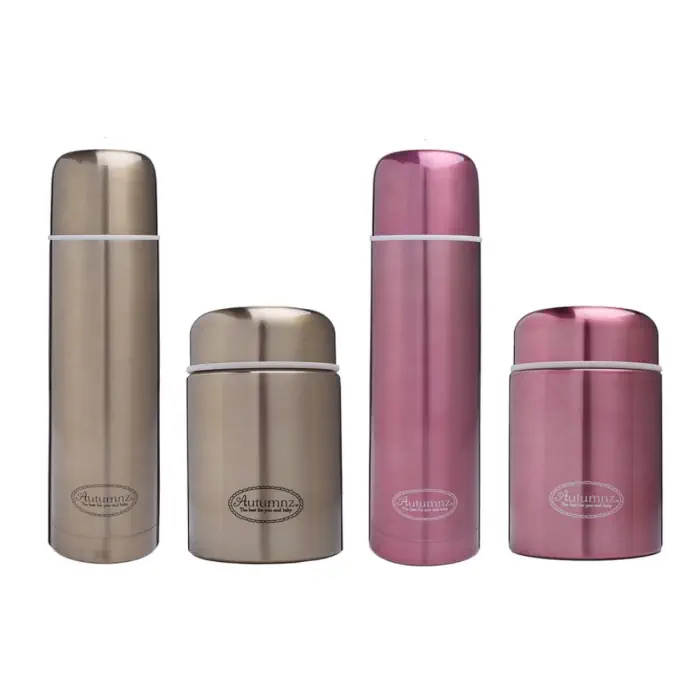 Autumnz Stainless Steel Vacuum Flask 500ml & Food Jar 500ml Set