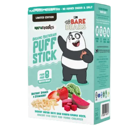 Natufoodies Organic Puff Sticks Multigrain Puff Stick Beetroot Spinach & Strawberry