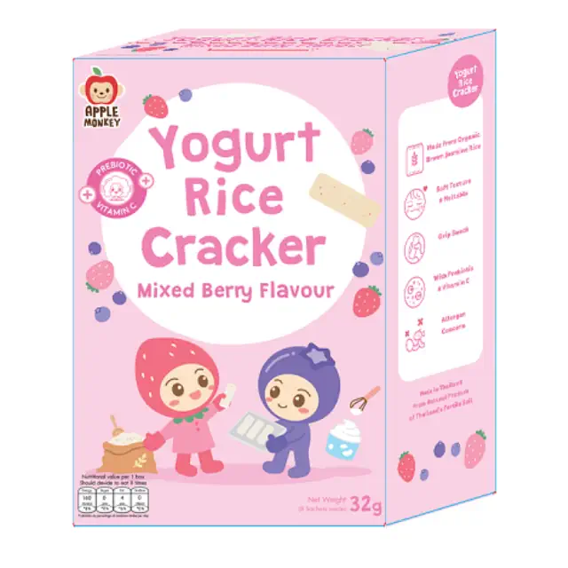 Apple Monkey Yogurt Rice Cracker MIXED BERRY