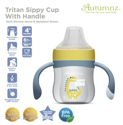 Autumnz Tritan Sippy Cup With Handle HAPPY DINO
