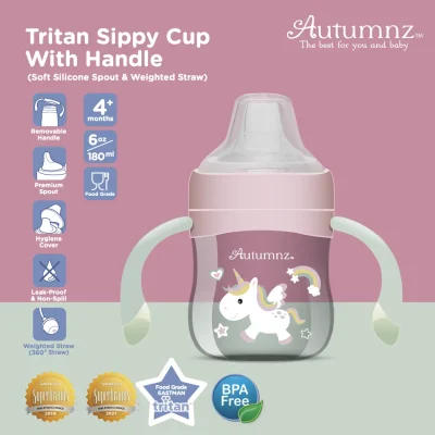 Autumnz Tritan Sippy Cup With Handle UNICORN