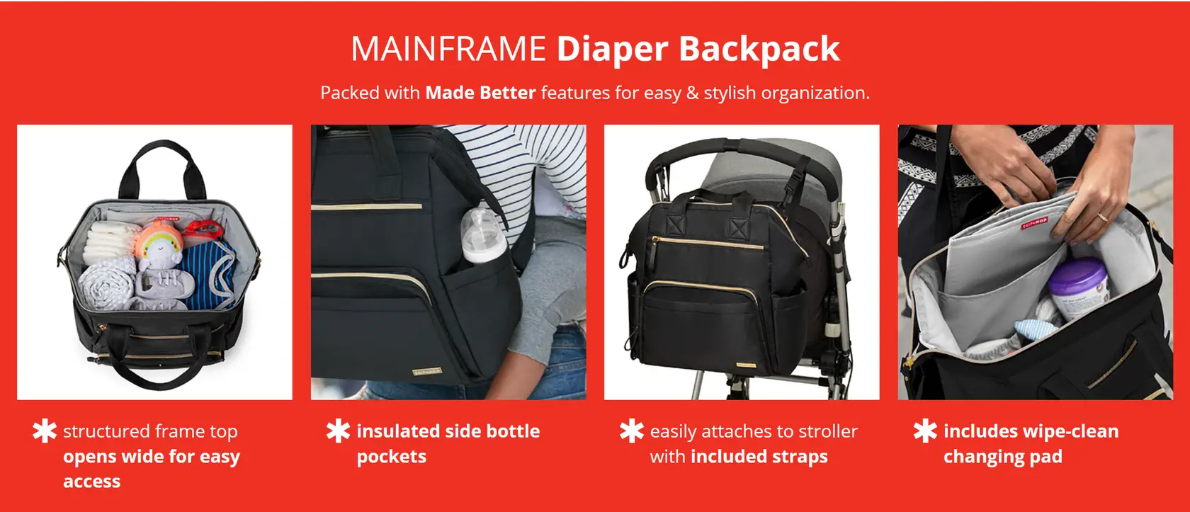 Skip Hop Mainframe Backpack Diaper Bag BANNER