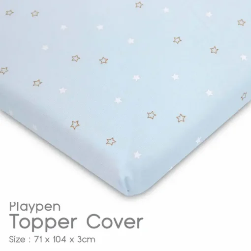 Comfy Baby Playpen Topper Cover BLUE STAR