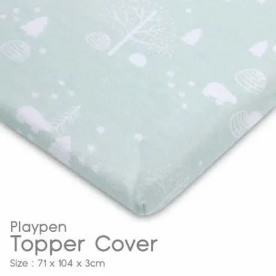 Comfy Baby Playpen Topper Cover GREEN BEAR