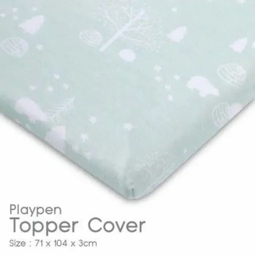 Comfy Baby Playpen Topper Cover GREEN BEAR