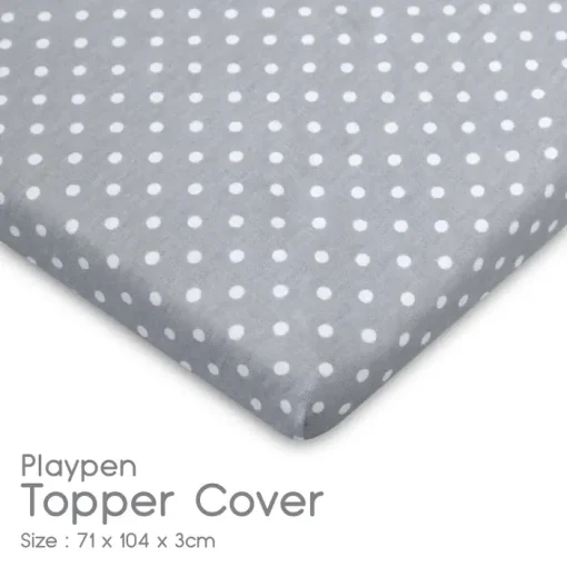 Comfy Baby Playpen Topper Cover GREY DOTS