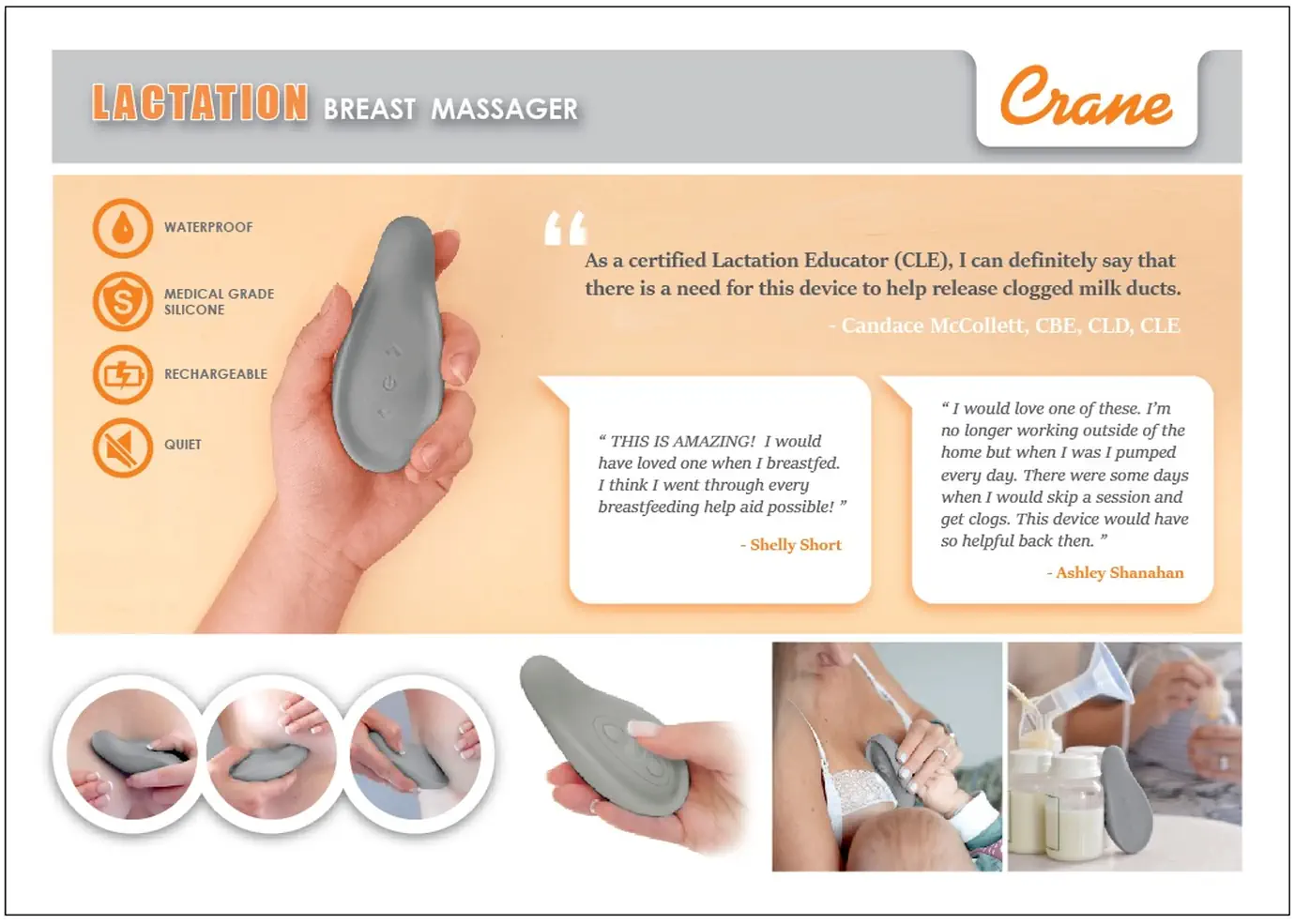 Crane Lactation Massager