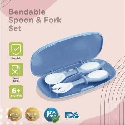 Autumnz Bendable Spoon & Fork Set BLUE
