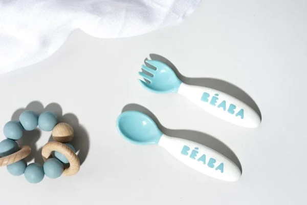 Beaba Baby Fork & Spoon With Case 2nd Age