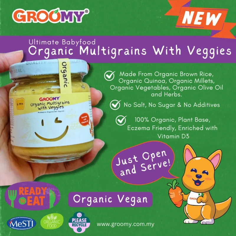 Groomy Ready-To-Eat Baby Food ORGANIC MULTIGRAINS WITH VEGGIES