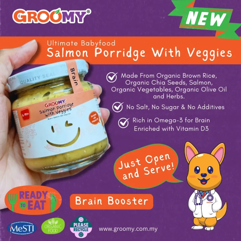 Groomy Ready-To-Eat Baby Food SAALMON PORRIDGE WITH VEGGIES