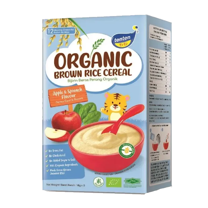 Tenten Organic Brown Rice Cereal APPLE & SPINACH
