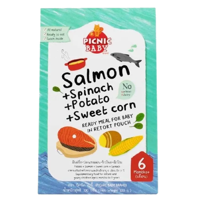 Picnic Baby Ready-To-Eat Salmon Spinach Potato Sweet Corn