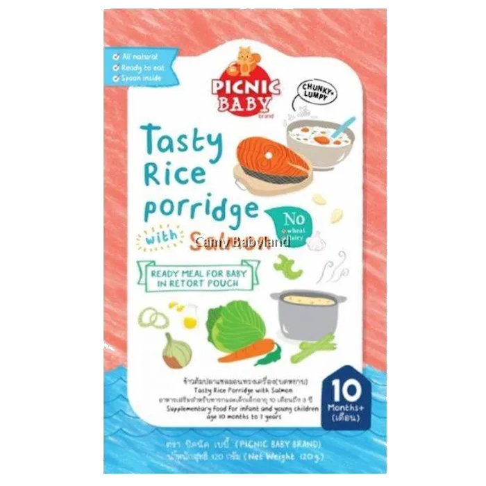 Picnic Baby Ready-To-Eat Tasty Rice Porridge With Salmon