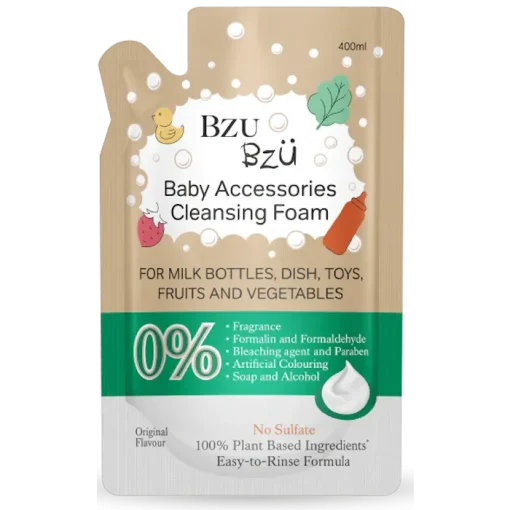 Bzu Bzu Baby Accessories Cleansing Foam NON FLAVOUR 400ml REFILL